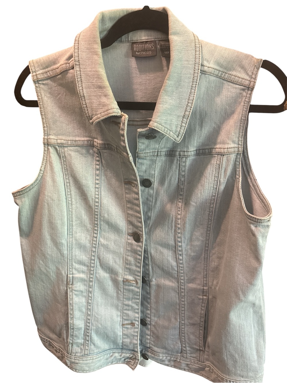 Chico's Light Denim Blue Sleeveless Jean Vest